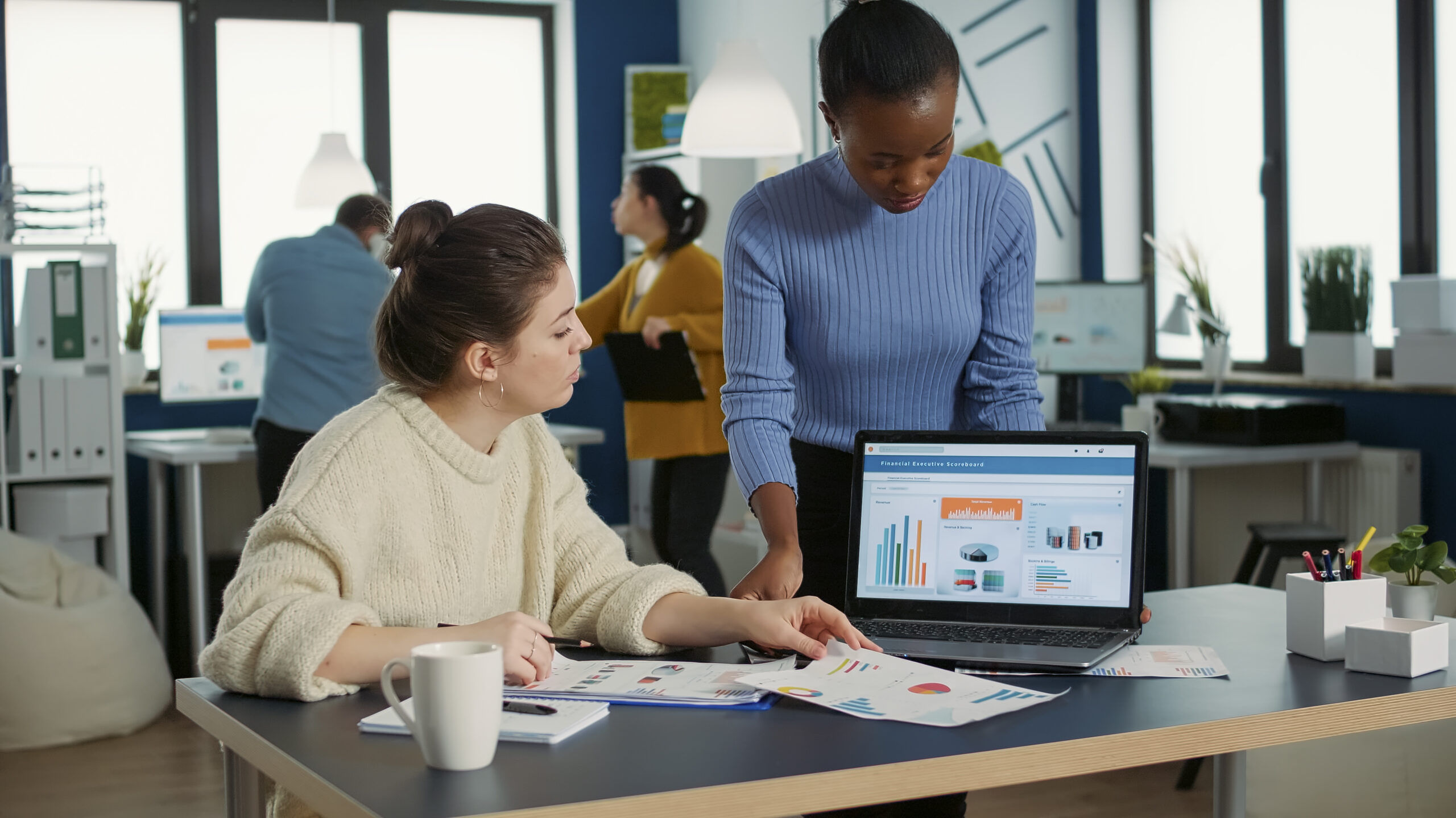 People working together in a modern office